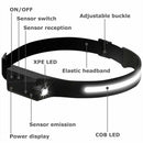 COB LED Headlamp USB Rechargeable Headlight Torch Work Light Bar Head Band Lamp