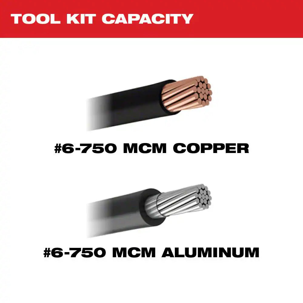 M18 18V Lithium-Ion Cordless FORCE LOGIC 750 MCM Dieless Crimping Tool Kit with 2 2.0 Ah Batteries and Bag